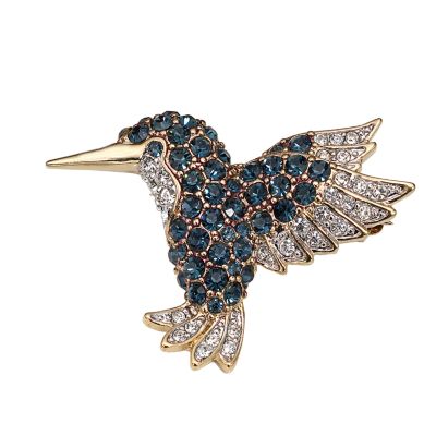 Gold-plated Stone-set Kingfisher Brooch - Product number 4490630
