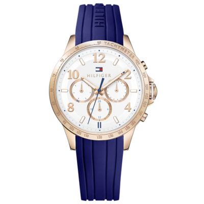 Tommy Hilfiger Ladies' Blue Rubber Strap Watch H.Samuel