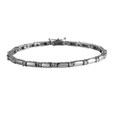 9ct white gold one carat diamond bar bracelet - Product number 4495837