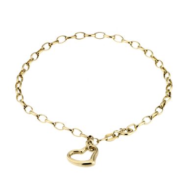 H Samuel 9ct Gold Heart Charm Bracelet