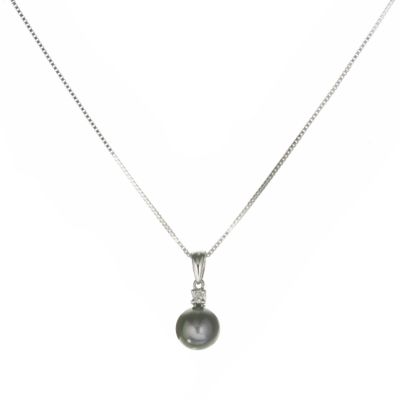 9ct white gold black cultured freshwater pearl pendant - Product number 4496469