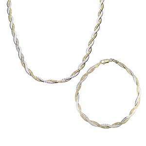 9ct Gold Star and Herringbone Necklace and