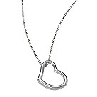 18ct white gold heart pendant