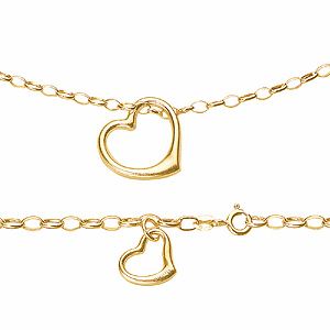 Belcher Swinging Heart Necklet and Bracelet in Box