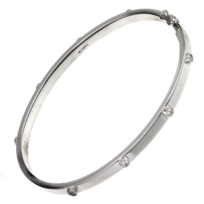 9ct white gold slim bangle