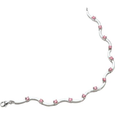 Silver Pink Cubic Zirconia Bracelet - Product number 4534360