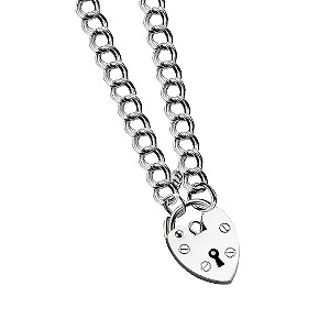 Sterling Silver Double Curb Charm Bracelet