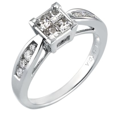 18ct White Gold 0.60 Carat Princessa Diamond Ring