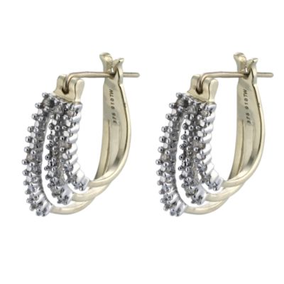 H Samuel 9ct Gold Diamond Hoop Earrings