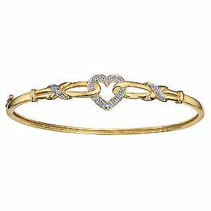 9ct Gold Diamond Bangle