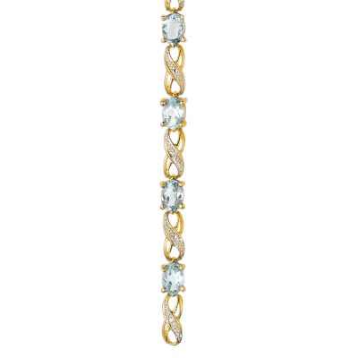 9ct gold Blue Topaz and Diamond Bracelet
