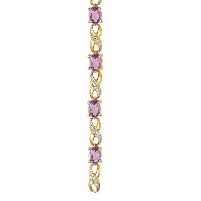 9ct Gold Amethyst & Diamond Bracelet - Product number 4538250