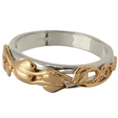 Clogau Gold 9ct Rose Gold and Silver Leaf Ring