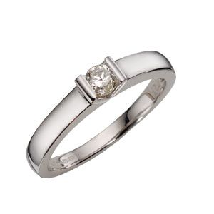 18ct White Gold 1/4 Carat Diamond Solitaire Ring
