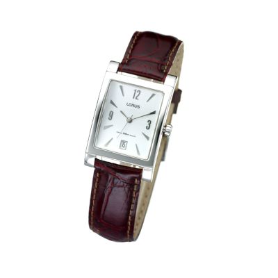 Lorus Men's Brown Leather Strap Watch