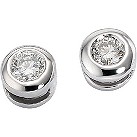 Platinum 15 point diamond solitaire earrings