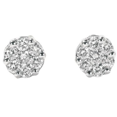 9ct white gold 15 point diamond cluster earrings - Product number 4553438