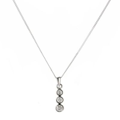 18ct white gold one fifth carat diamond pendant - Product number 4553446