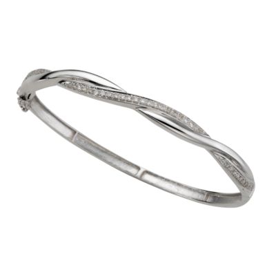 9ct white gold half carat diamond bangle - Product number 4553500