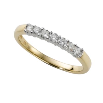 18ct two-colour gold third carat diamond half-eternity ring - Product number 4553527