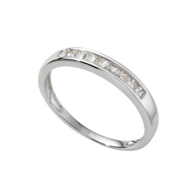 18ct white gold quarter carat princess cut diamond ring - Product number 4560256