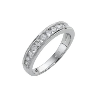 18ct white gold half carat diamond half-eternity ring - Product number 4561171