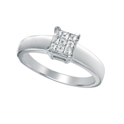 Platinum quarter carat princess cut diamond ring - Product number 4561449