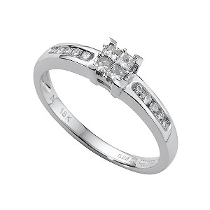18ct white gold quarter carat princess cut diamond ring - Product ...