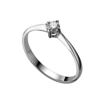 Platinum fifteen point diamond solitaire ring - Product number 4566459