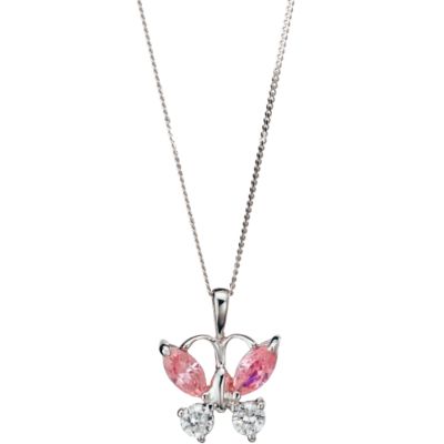 White Gold Pink Cubic Zirconia Pendant - Product number 4568893