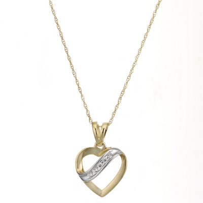 9ct Yellow Gold 18" Cubic Zirconia Heart Pendant - Product number 4569075