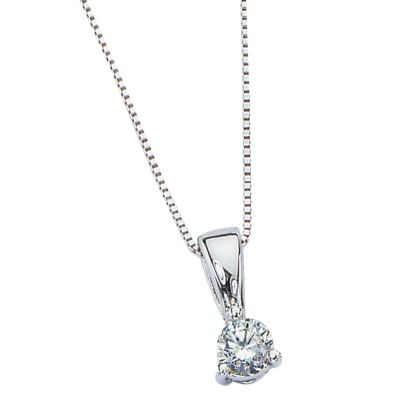 9ct white gold fifth carat diamond pendant - Product number 4571797