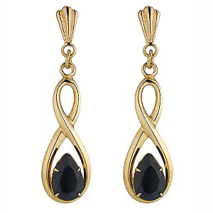 9ct Gold Sapphire Drop Earrings