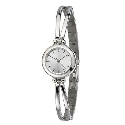 Sekonda Ladiesand#39; Semi- Bangle Watch chrome coloured semi bangle bracelet.