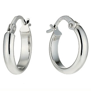9ct White Gold Thin Creole Earrings