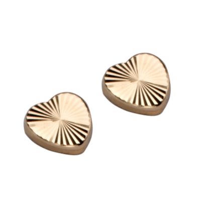 9ct Yellow Gold Heart Shaped Earrings