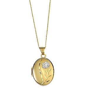 9ct Gold Locket with Flower Design