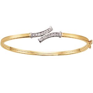 9ct Gold Cubic Zirconia Bangle - Product number 4583752
