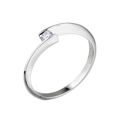 9ct white gold diamond solitaire ring - Product number 4588991