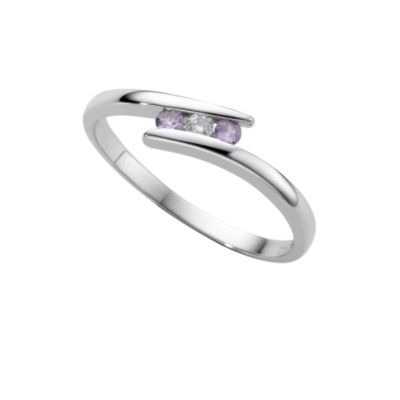 9ct white gold pink sapphire and diamond ring - Product number 4589513