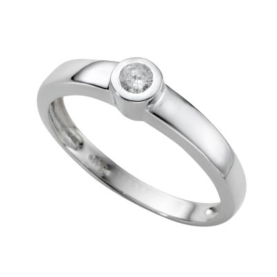 9ct white gold ten point diamond ring - Product number 4590317