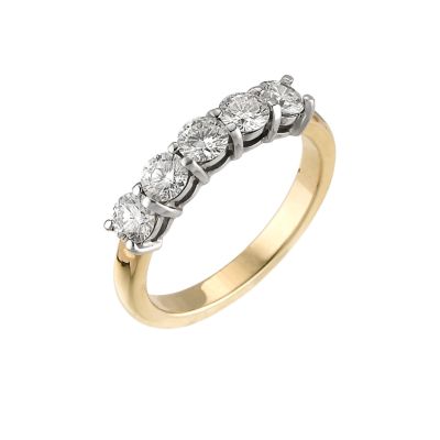 18ct half carat Leo Diamond five stone ring - Product number 4596684