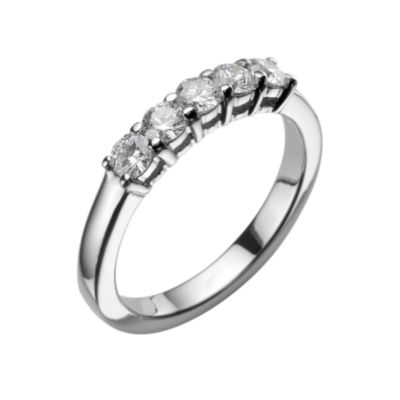 Platinum half carat Leo Diamond five stone ring - Product number 4596943