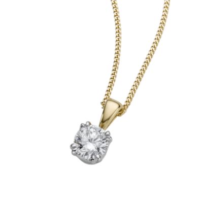 18ct gold half carat Leo Diamond solitaire pendant