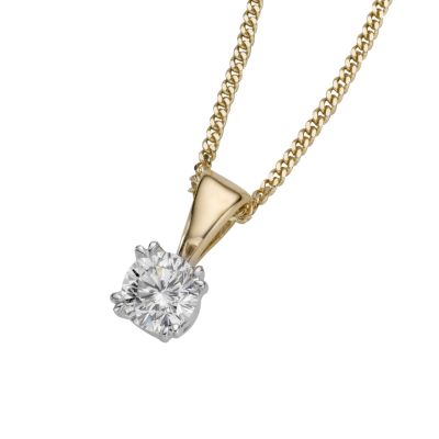 18ct gold quarter carat Leo Diamond solitaire pendant