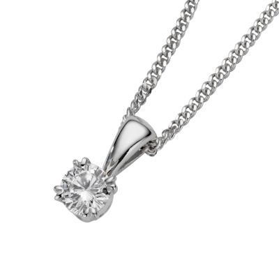 18ct white gold fifteen point Leo Diamond solitaire pendant
