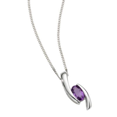 9ct white gold amethyst pendant - Product number 4597273