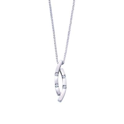9ct white gold diamond pendant