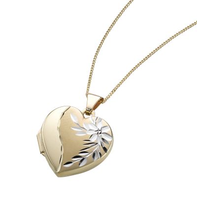 9ct two-colour gold heart locket - Product number 4597540