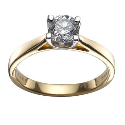 Forever Diamonds - 18ct Gold 2/3 Carat Diamond Solitaire Ring - Product number 4598393